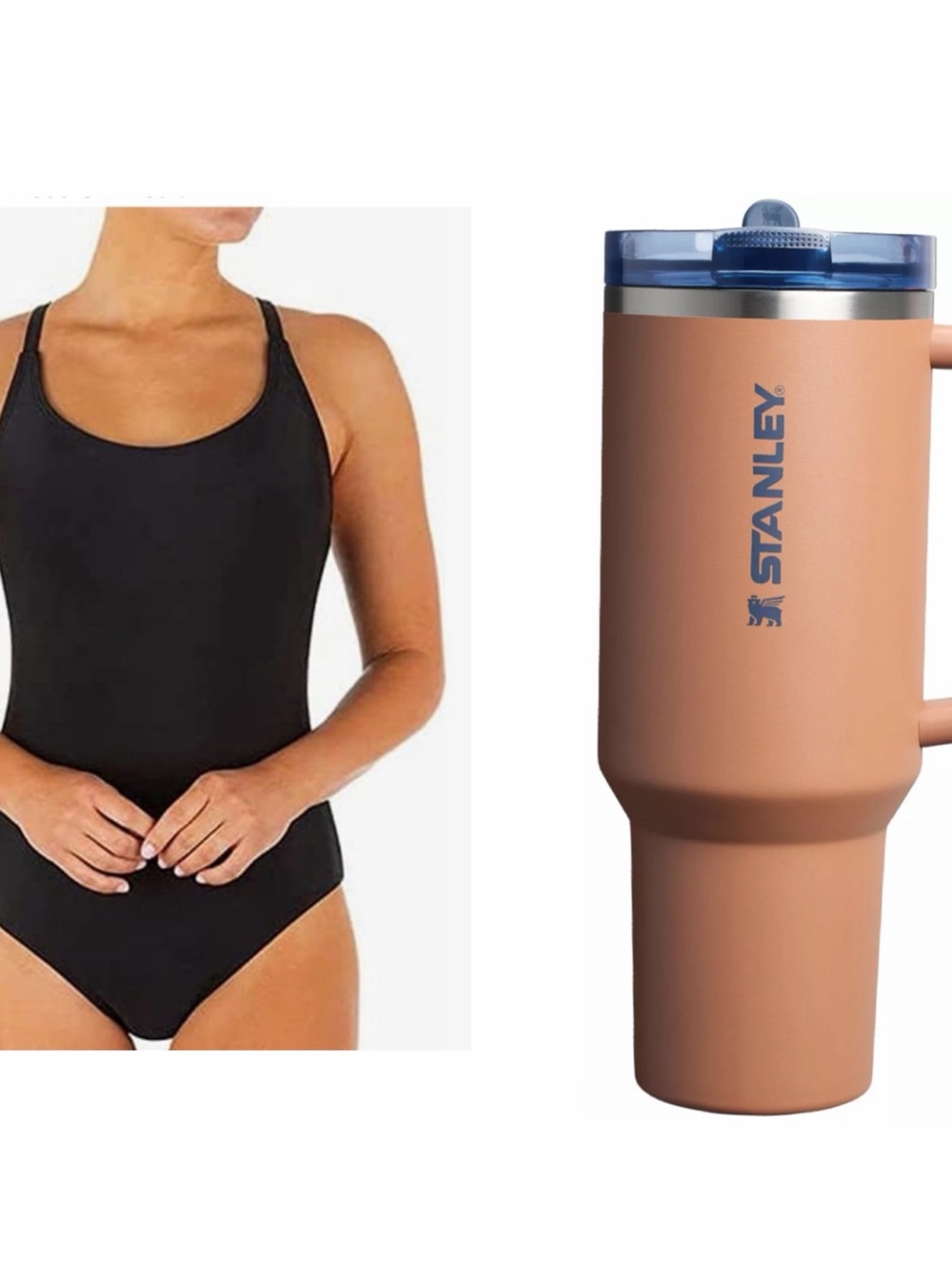 Stanley Copper Matte Travel Tumbler with Black  swimsuit Hurley brand bundle